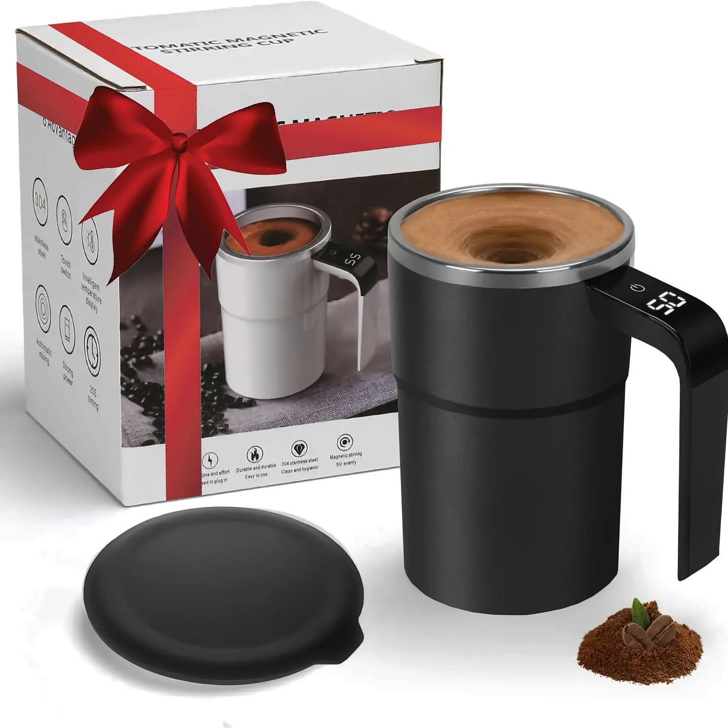Automatic Stirring Coffee Mug, USB Rechargeable 304 Stainless Steel Cup
