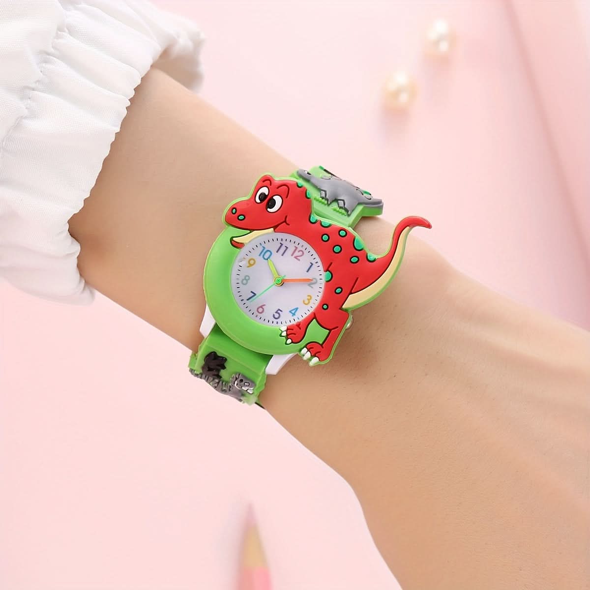 Cute Dinosaur Watch for Kids - Tyrannosaurus Rex Cartoon Design