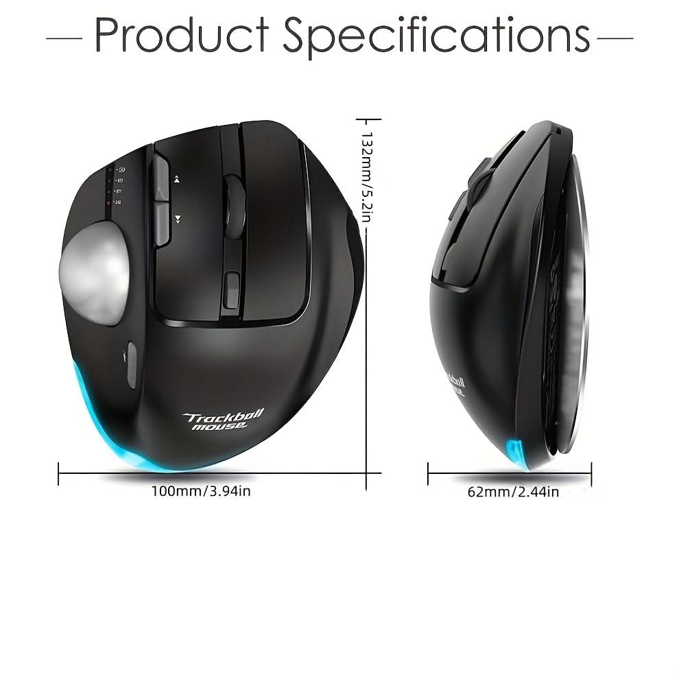 Dual Mode Wireless Trackball Mouse - 2.4G & Bluetooth