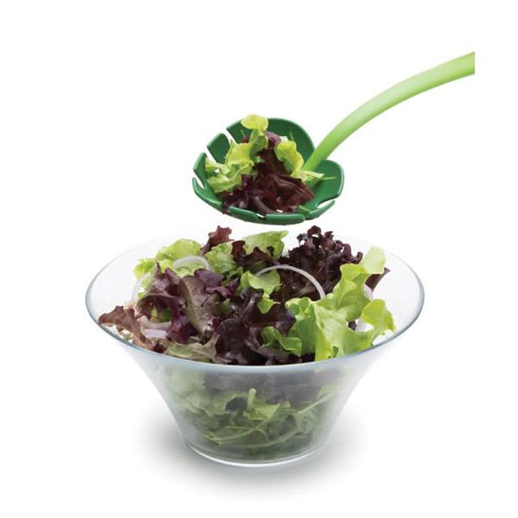 2-Pack Green Leaf Colander Cooking Spoon