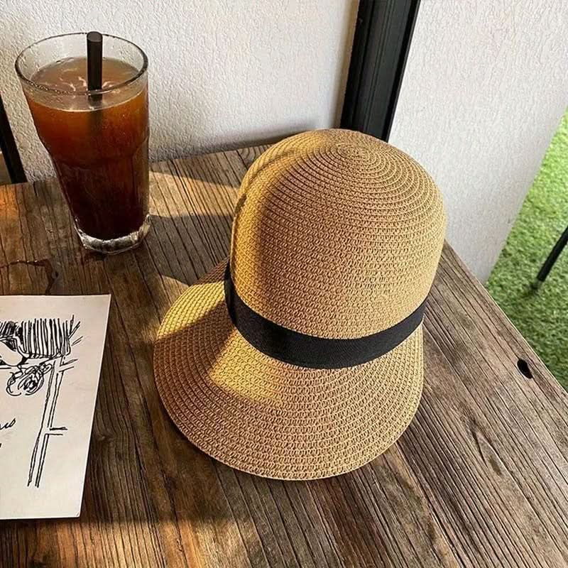 Women's Straw Sun Visor Hat – Wide Brim, UV Protection, Breathable & Stylish