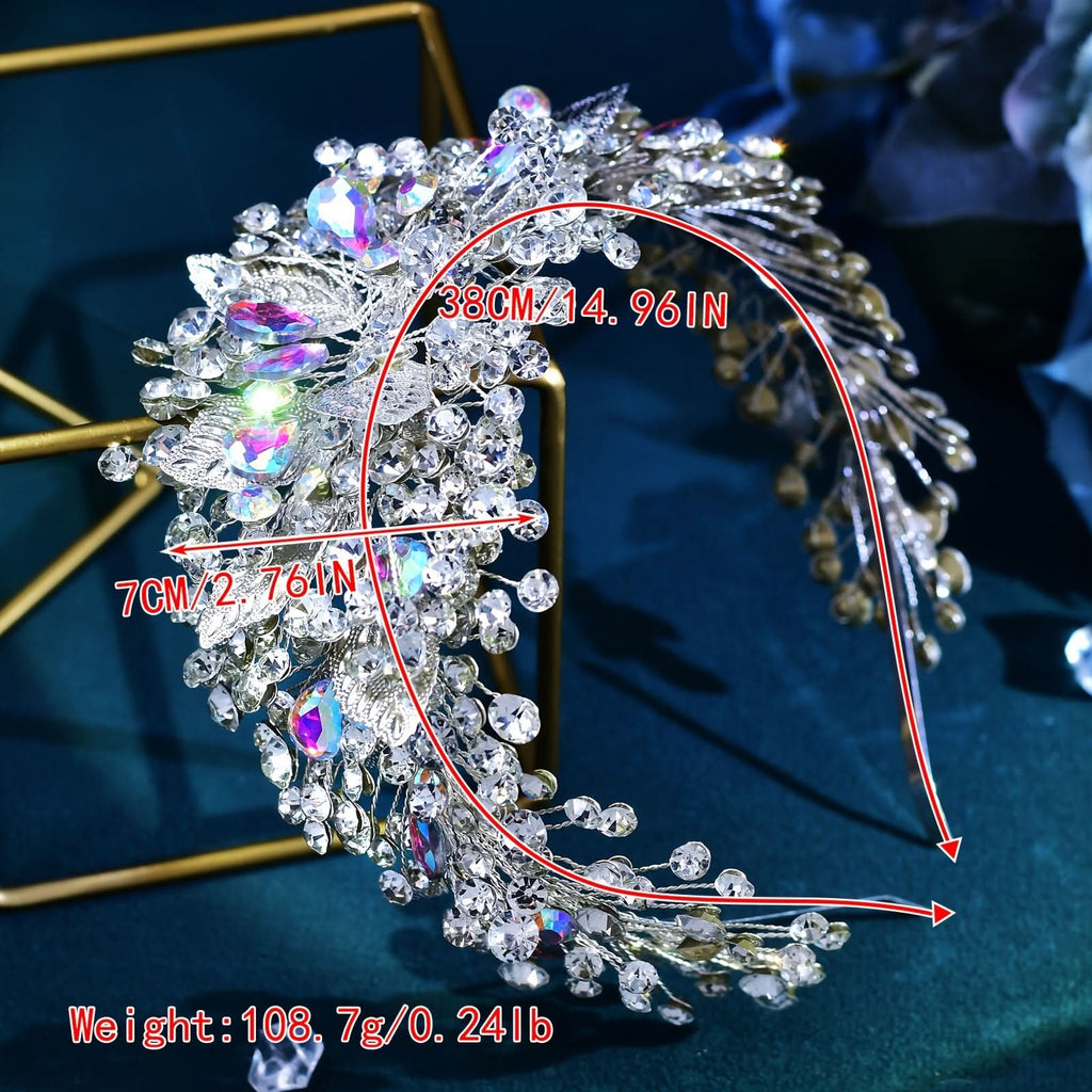 Vintage Rhinestone Wide Brimmed Headband for Women