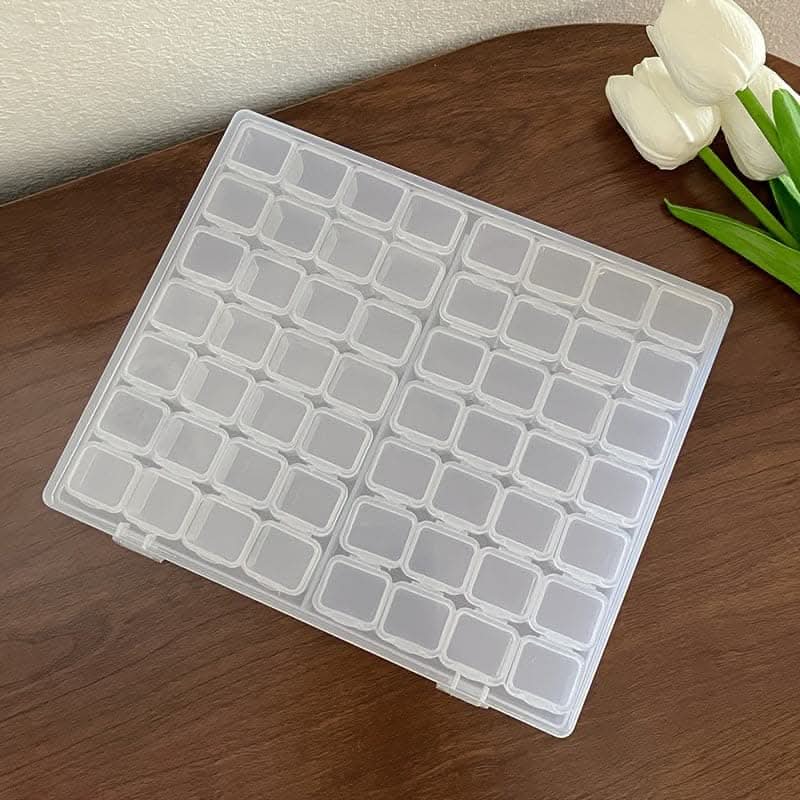 56pcs Mini Plastic Storage Containers Set – Clear Boxes with Secure Snap Closure