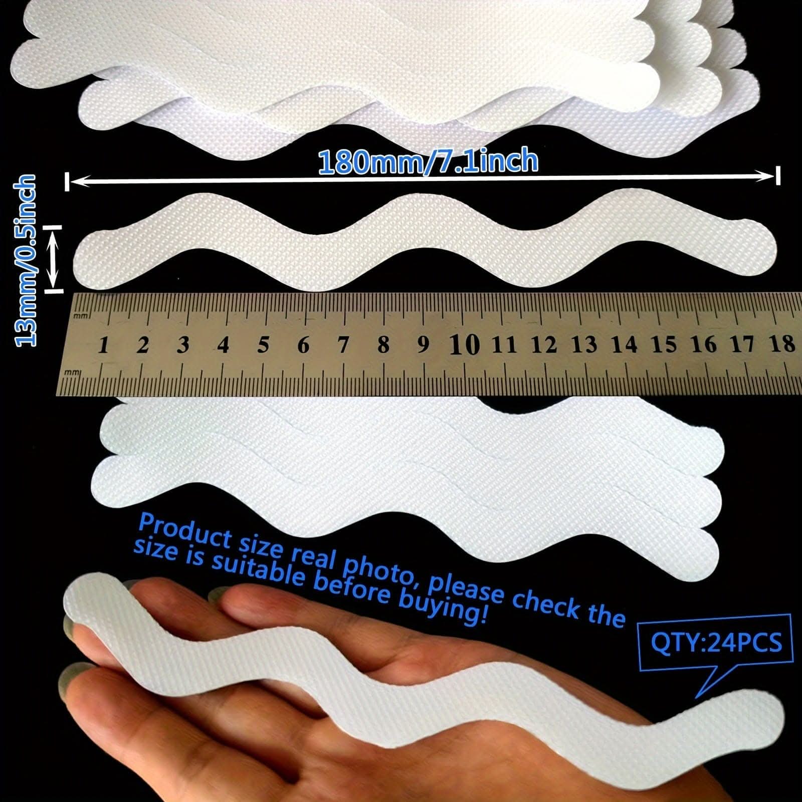24pcs Premium Clear Anti-Slip Stickers - Maximum Grip for Bathroom Floor & Shower