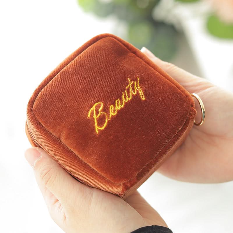 Korean Velvet Cube Makeup Bag for Lipsticks