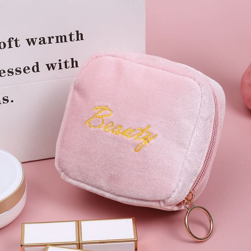 Korean Velvet Cube Makeup Bag for Lipsticks
