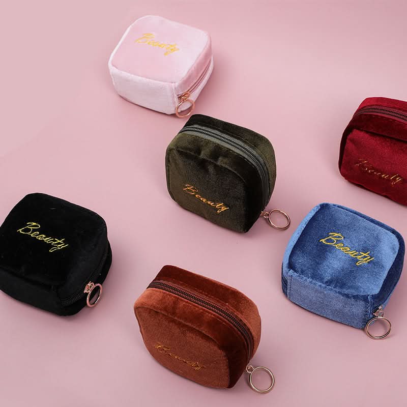 Korean Velvet Cube Makeup Bag for Lipsticks