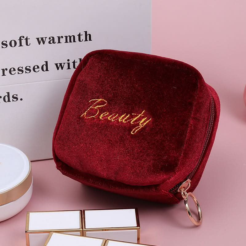 Korean Velvet Cube Makeup Bag for Lipsticks