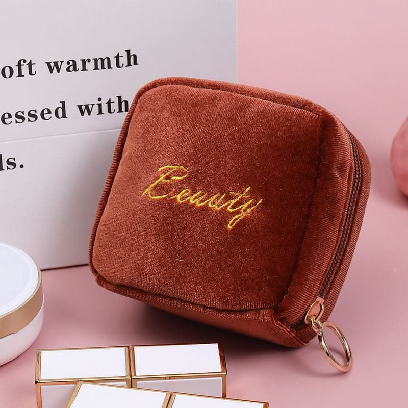 Korean Velvet Cube Makeup Bag for Lipsticks
