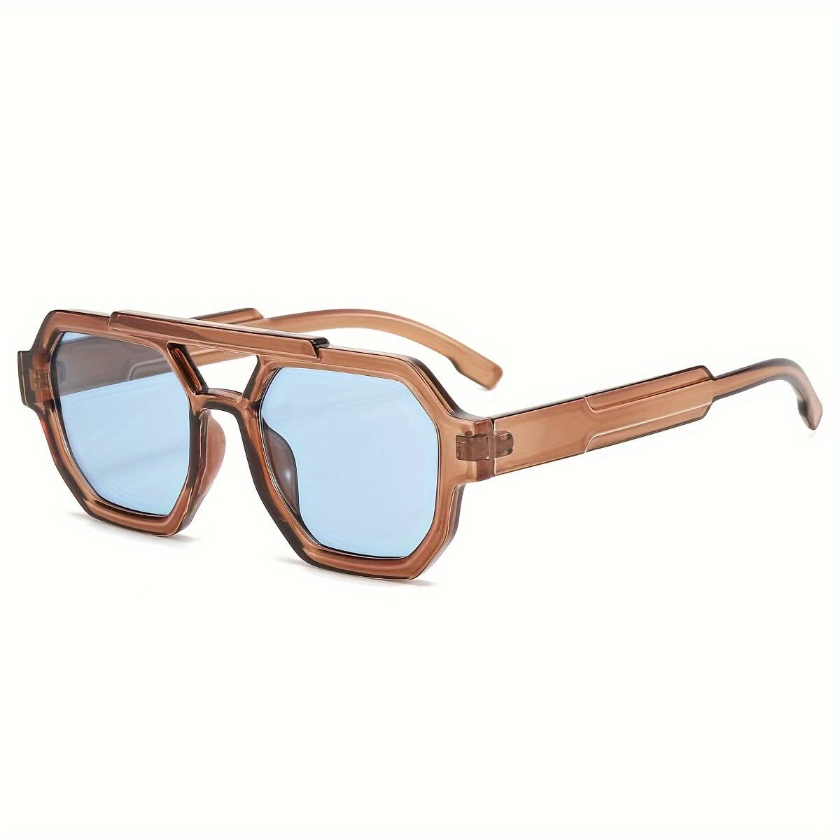 Retro Polygonal Flat-Top Sunglasses for Men & Women