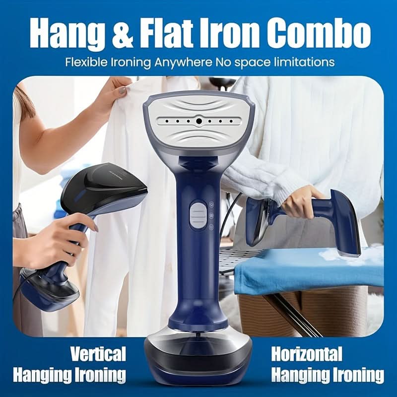 1200W 2-In-1 Steamer & Iron – Handheld Wrinkle Remover for Home & Travel