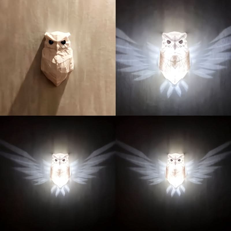 Eagle & Owl LED Wall Lamp - Battery-Powered Decorative Night Light