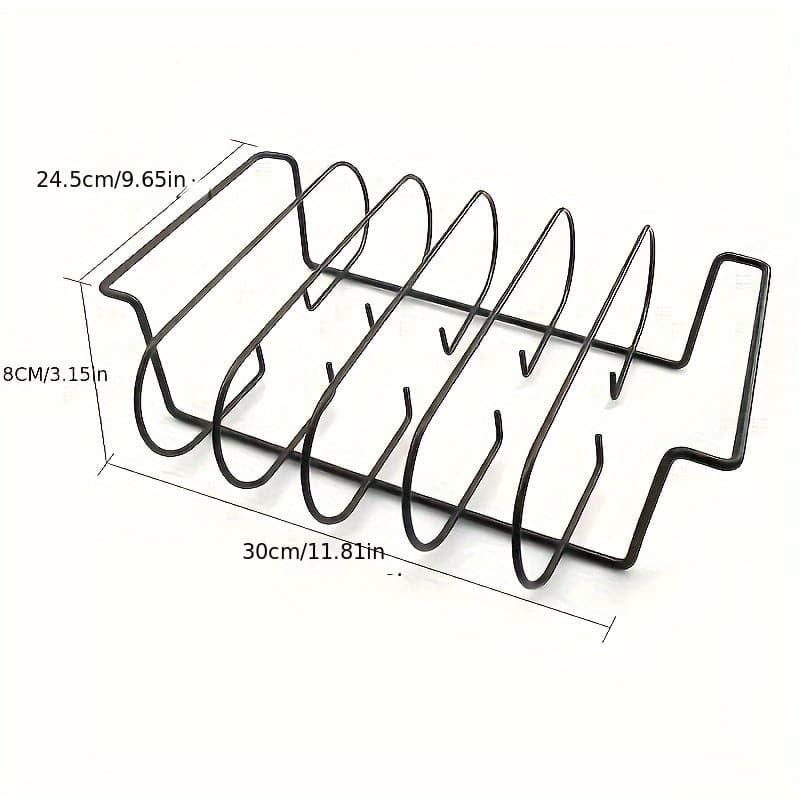 5-Slot Stainless Steel Rib Rack for Grilling