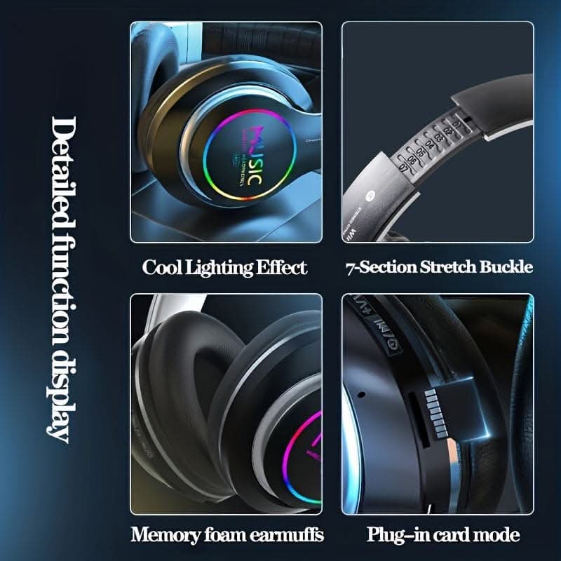 Wireless Headphones with Deep Bass - Lightweight, Foldable Earbuds