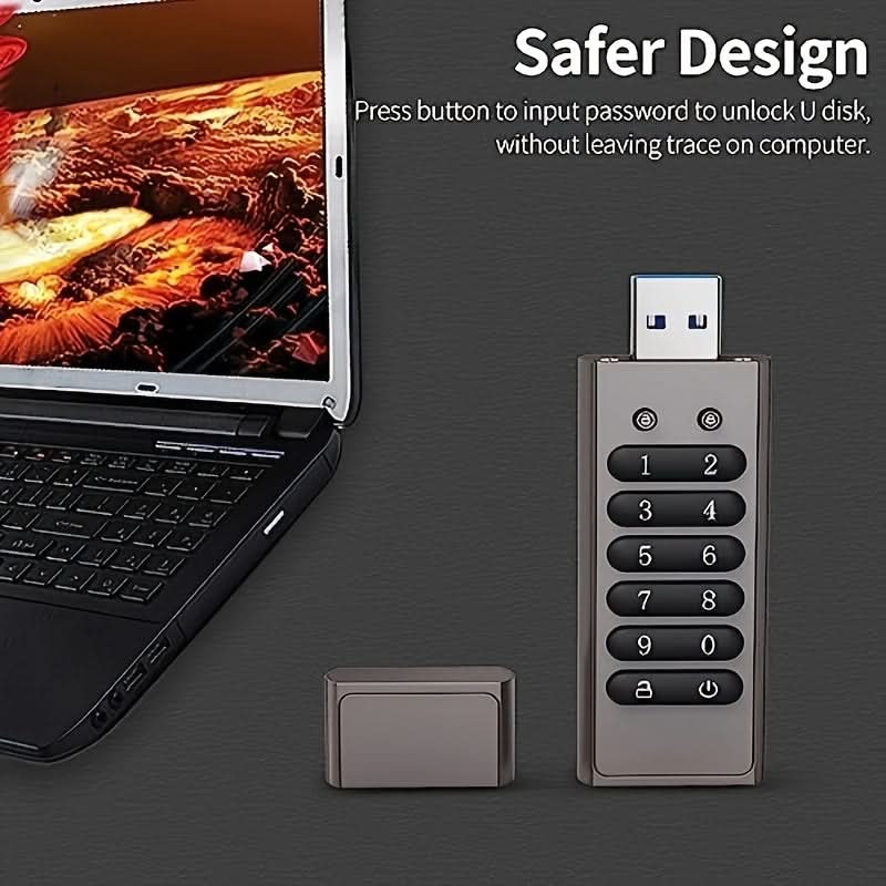 64GB Encrypted USB Drive with Keypad Lock