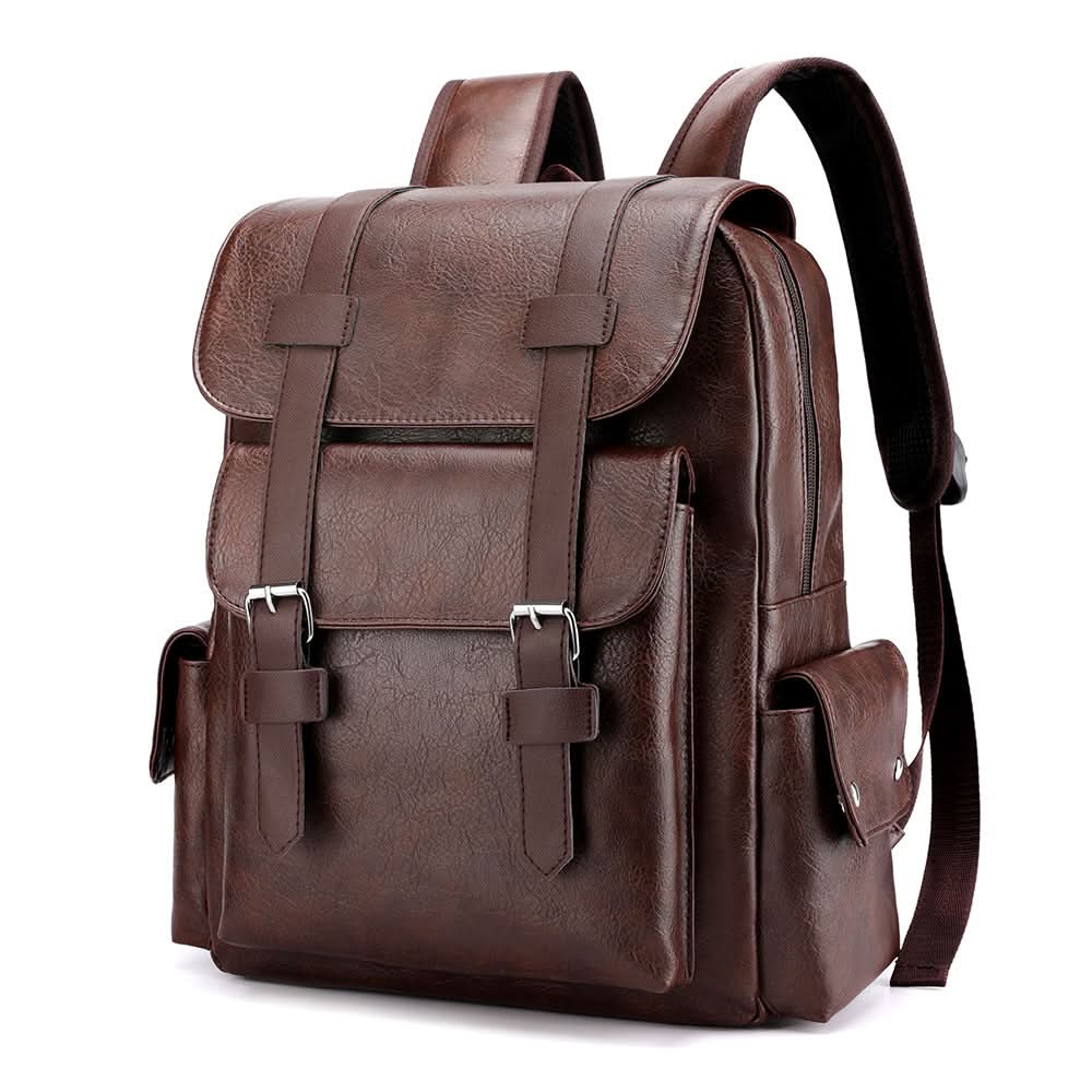 Stylish PU Leather Large Capacity Travel Backpack