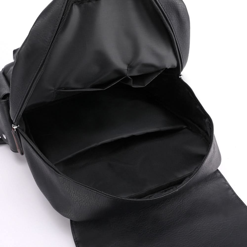 Stylish PU Leather Large Capacity Travel Backpack