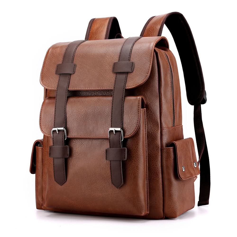 Stylish PU Leather Large Capacity Travel Backpack