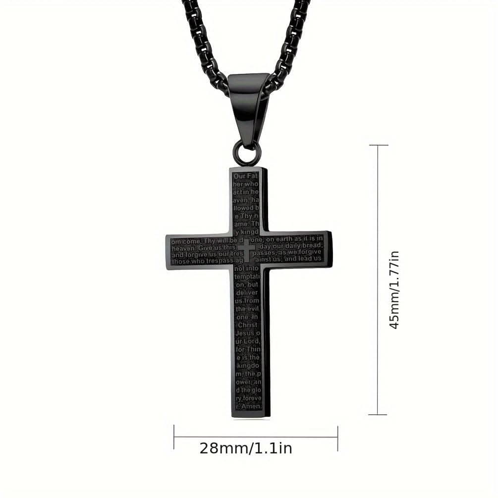 Multi-Color Titanium Steel Cross Pendant Necklace