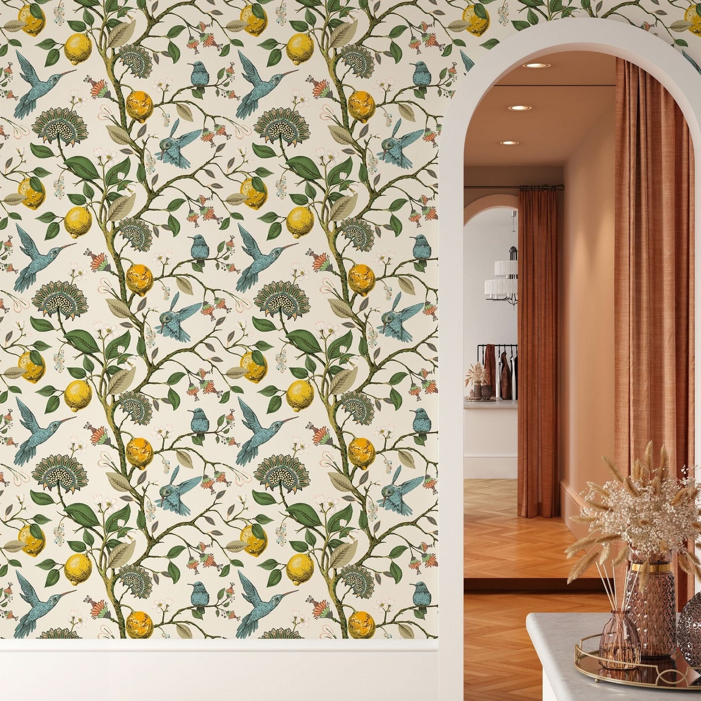 Bluebird Lemon Tree Removable Wallpaper Roll