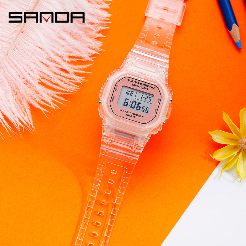 Sanda Square Digital Watch – Multi-Function, Luminous, Waterproof Student Sports Watch