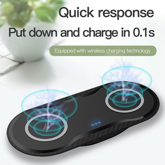 2-in-1 Fast Wireless Charger Pad for iPhone & Samsung