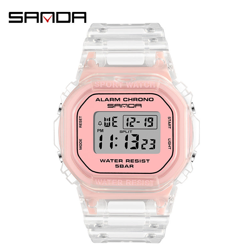 Sanda Square Digital Watch – Multi-Function, Luminous, Waterproof Student Sports Watch