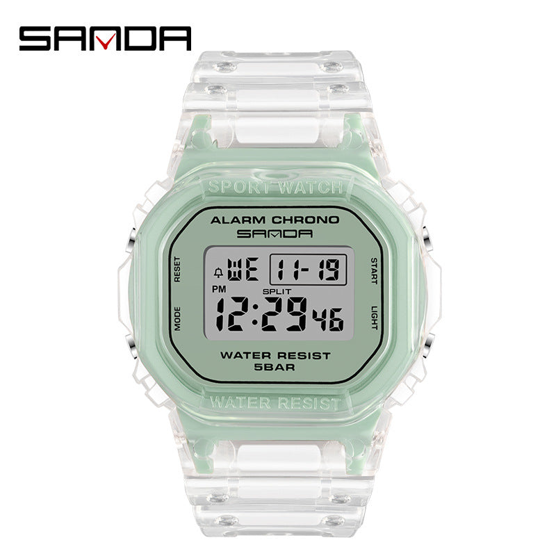 Sanda Square Digital Watch – Multi-Function, Luminous, Waterproof Student Sports Watch