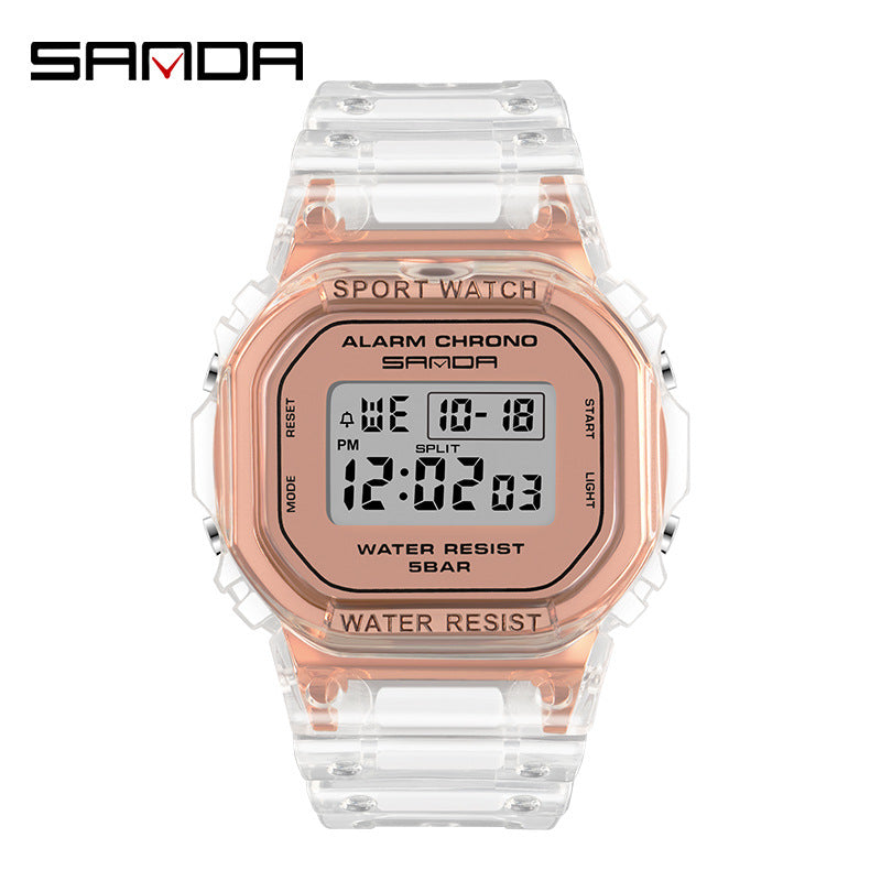 Sanda Square Digital Watch – Multi-Function, Luminous, Waterproof Student Sports Watch