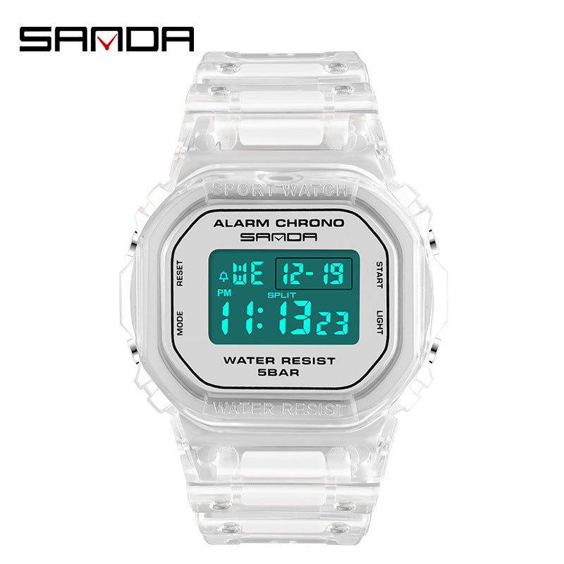 Sanda Square Digital Watch – Multi-Function, Luminous, Waterproof Student Sports Watch
