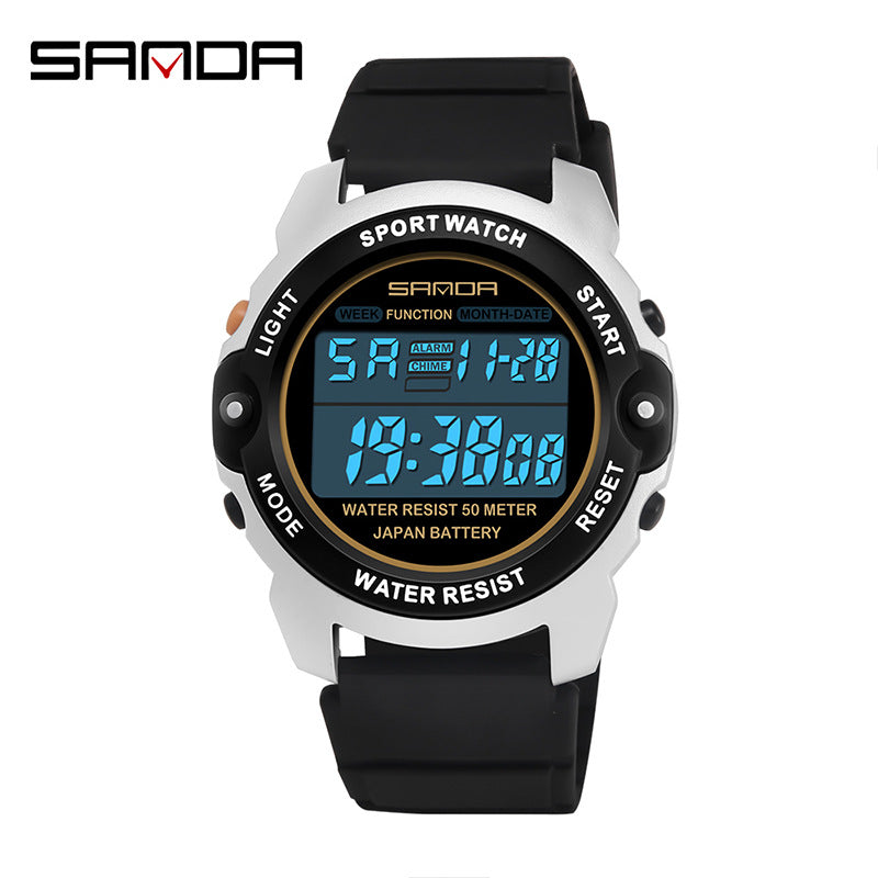Sanda Youth Sports Digital Watch – Waterproof Luminous Outdoor Electronic Watch