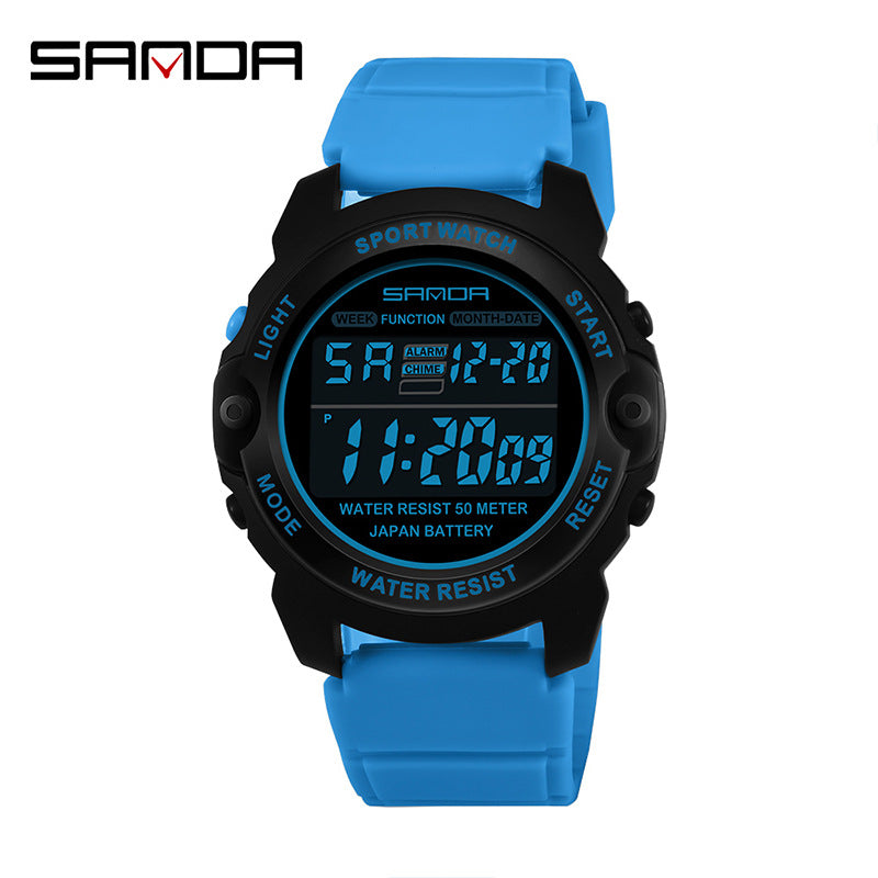 Sanda Youth Sports Digital Watch – Waterproof Luminous Outdoor Electronic Watch