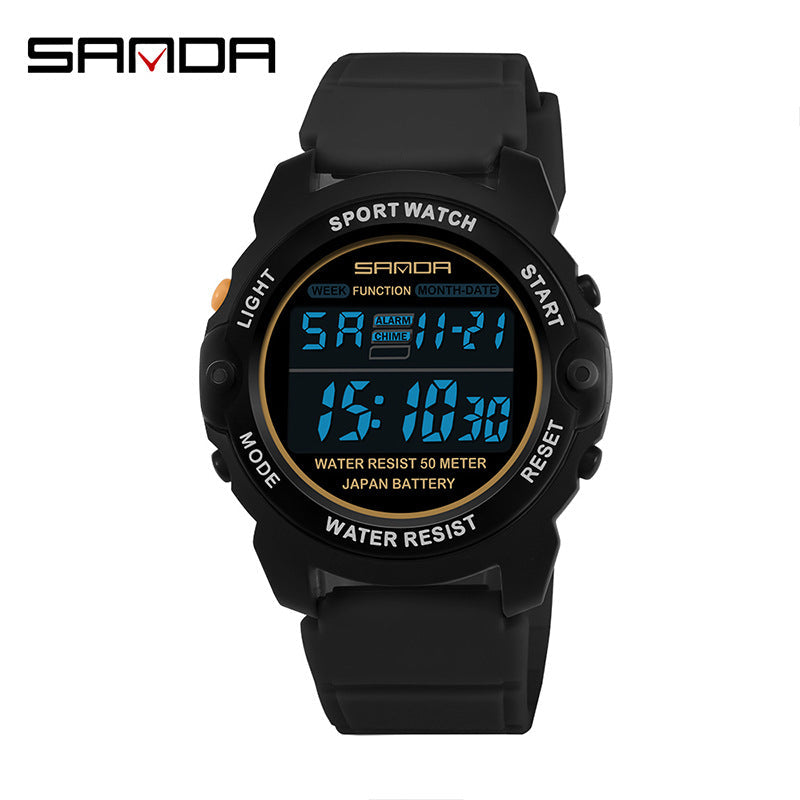 Sanda Youth Sports Digital Watch – Waterproof Luminous Outdoor Electronic Watch