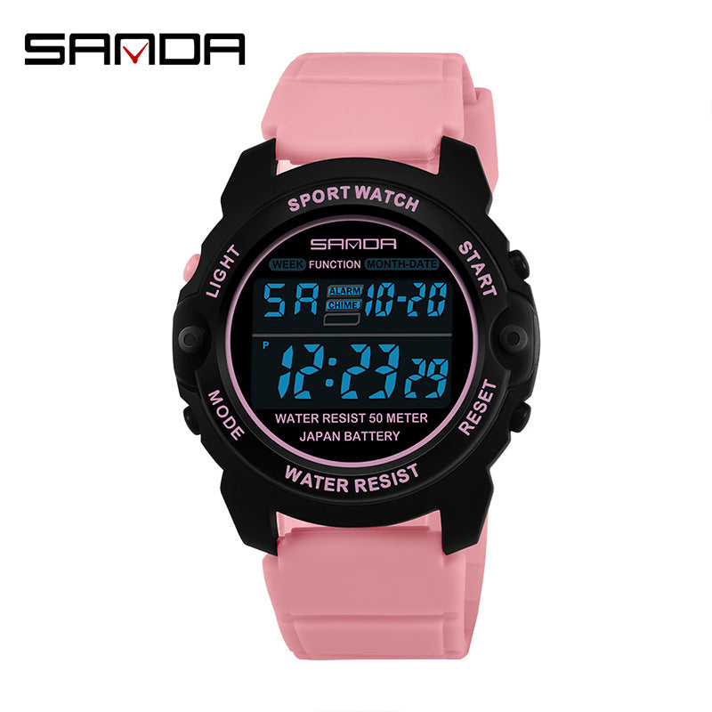 Sanda Youth Sports Digital Watch – Waterproof Luminous Outdoor Electronic Watch