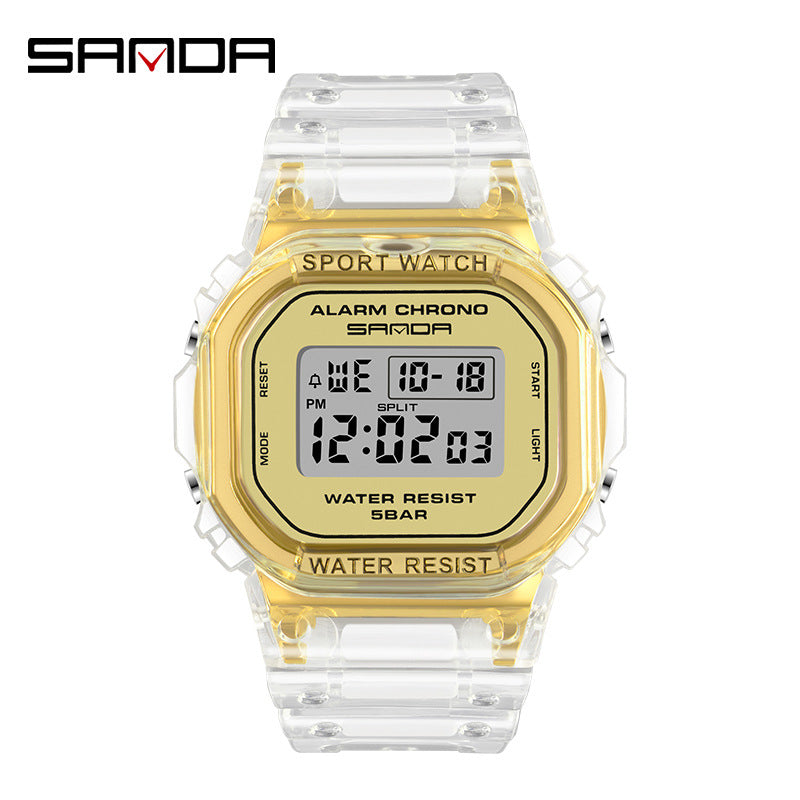 Sanda Square Digital Watch – Multi-Function, Luminous, Waterproof Student Sports Watch