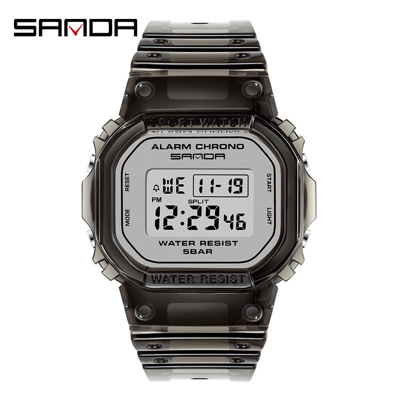 Sanda Square Digital Watch – Multi-Function, Luminous, Waterproof Student Sports Watch
