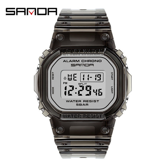 Sanda Square Digital Watch – Multi-Function, Luminous, Waterproof Student Sports Watch