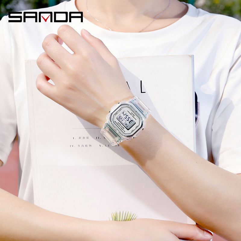 Sanda Square Digital Watch – Multi-Function, Luminous, Waterproof Student Sports Watch