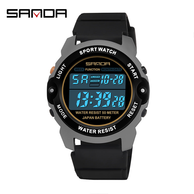 Sanda Youth Sports Digital Watch – Waterproof Luminous Outdoor Electronic Watch