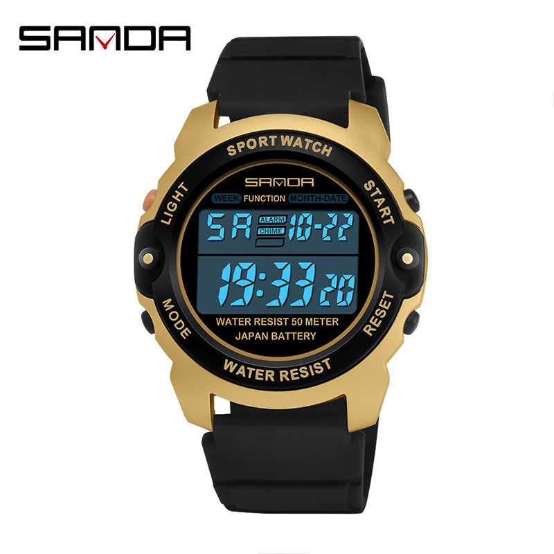 Sanda Youth Sports Digital Watch – Waterproof Luminous Outdoor Electronic Watch
