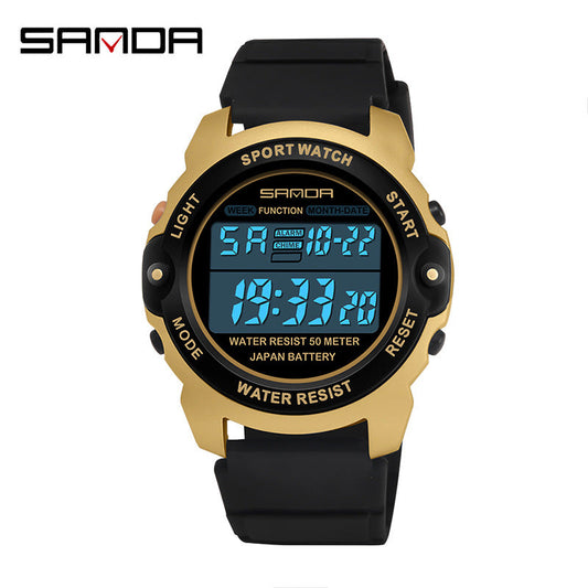 Sanda Youth Sports Digital Watch – Waterproof Luminous Outdoor Electronic Watch
