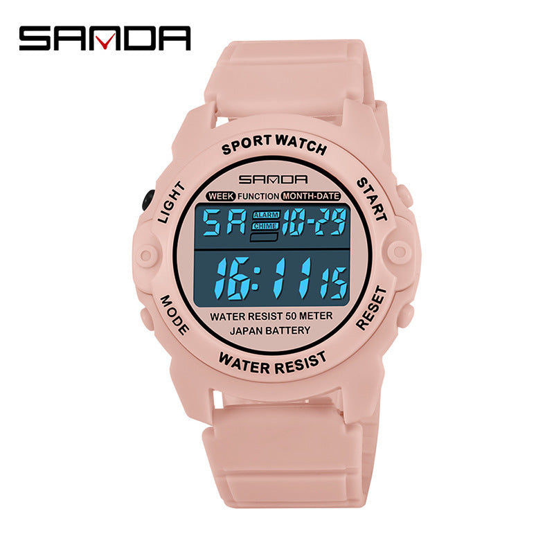 Sanda Youth Sports Digital Watch – Waterproof Luminous Outdoor Electronic Watch