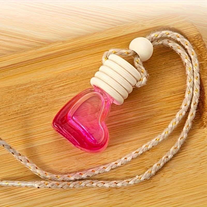 6pcs Wooden Heart-Shaped Perfume Bottles – Essential Oil Car Diffuser