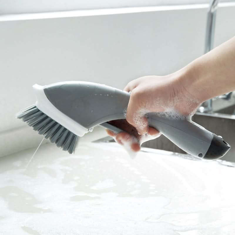 Long-Handle Dishwashing Brush with Soap Dispenser