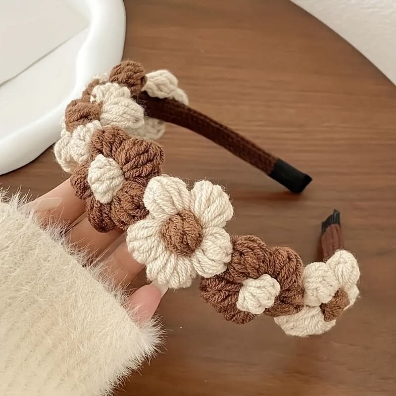 Charming Floral Knitted Headband for Women