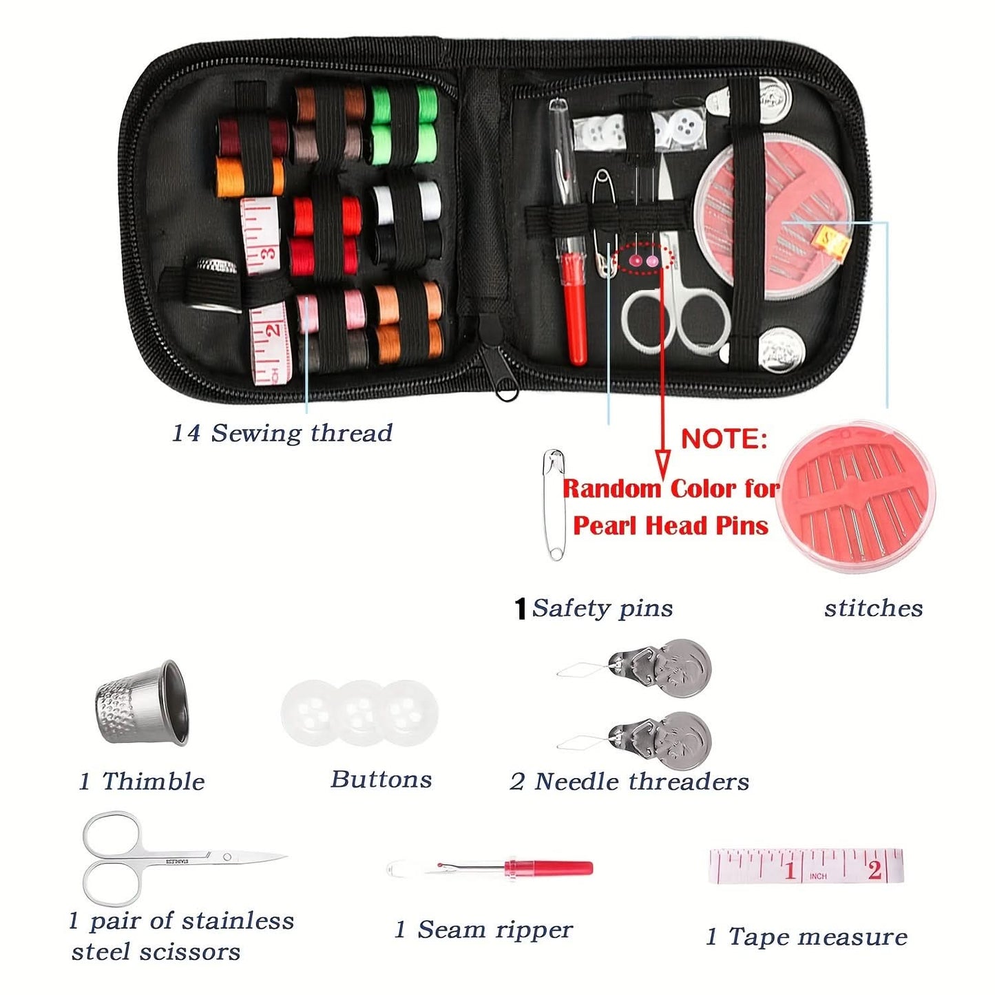 Ultimate 104-Piece Sewing Kit for Repairs