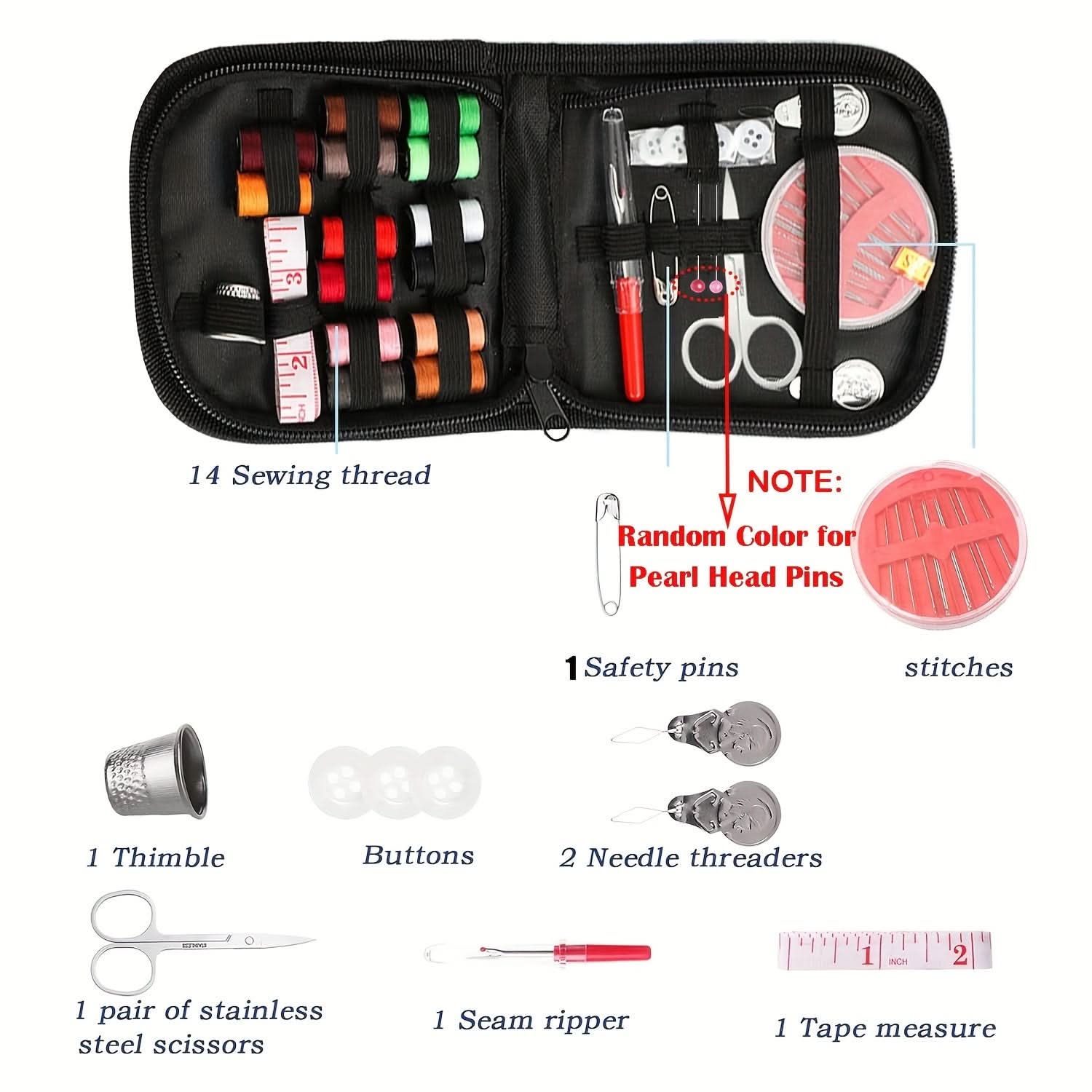Ultimate 104-Piece Sewing Kit for Repairs