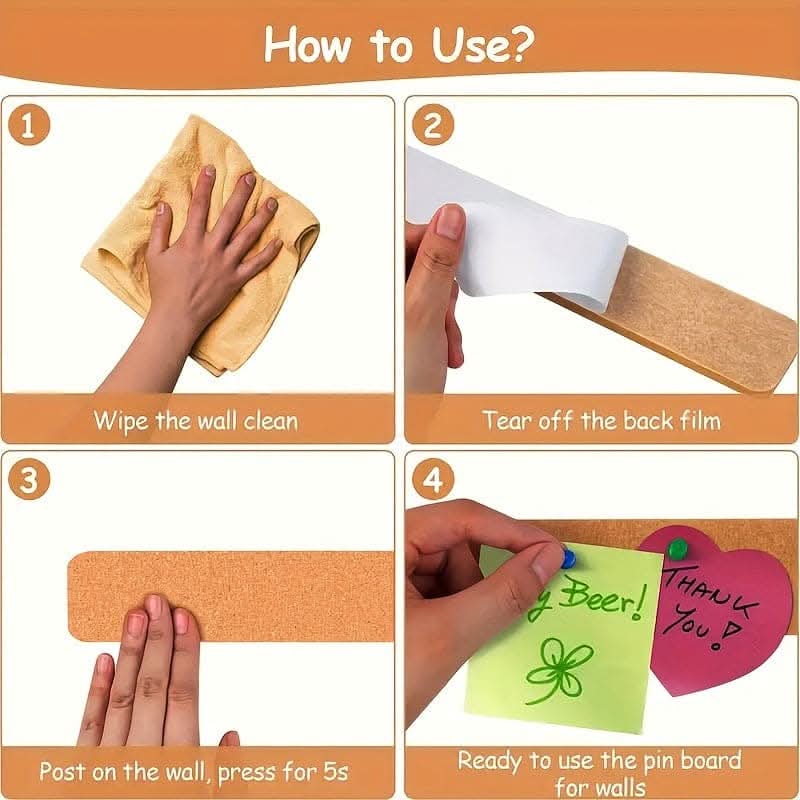 Self-Adhesive Long Cork Strips - 4pcs/8pcs/16pcs
