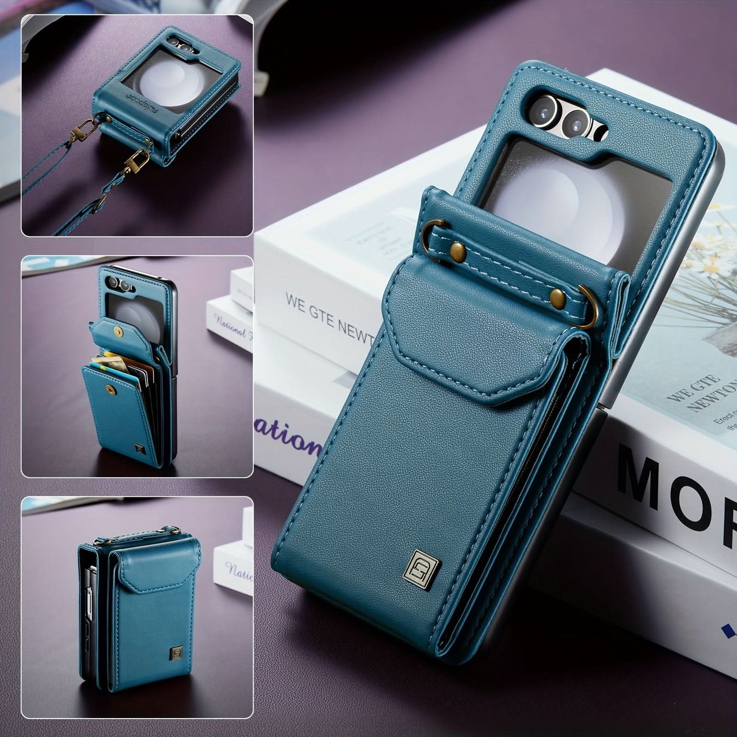 Retro PU Leather Shockproof Wallet Case for Samsung Galaxy Z Flip 5 5G