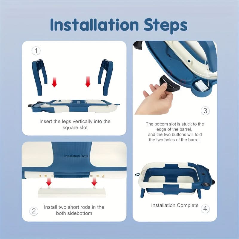 Premium Foldable Baby Bathtub Set with Temperature Gauge